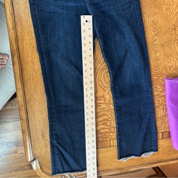 7 For All Mankind Dark Blue High Waist Slim Kick Jeans - Picture 10 of 11